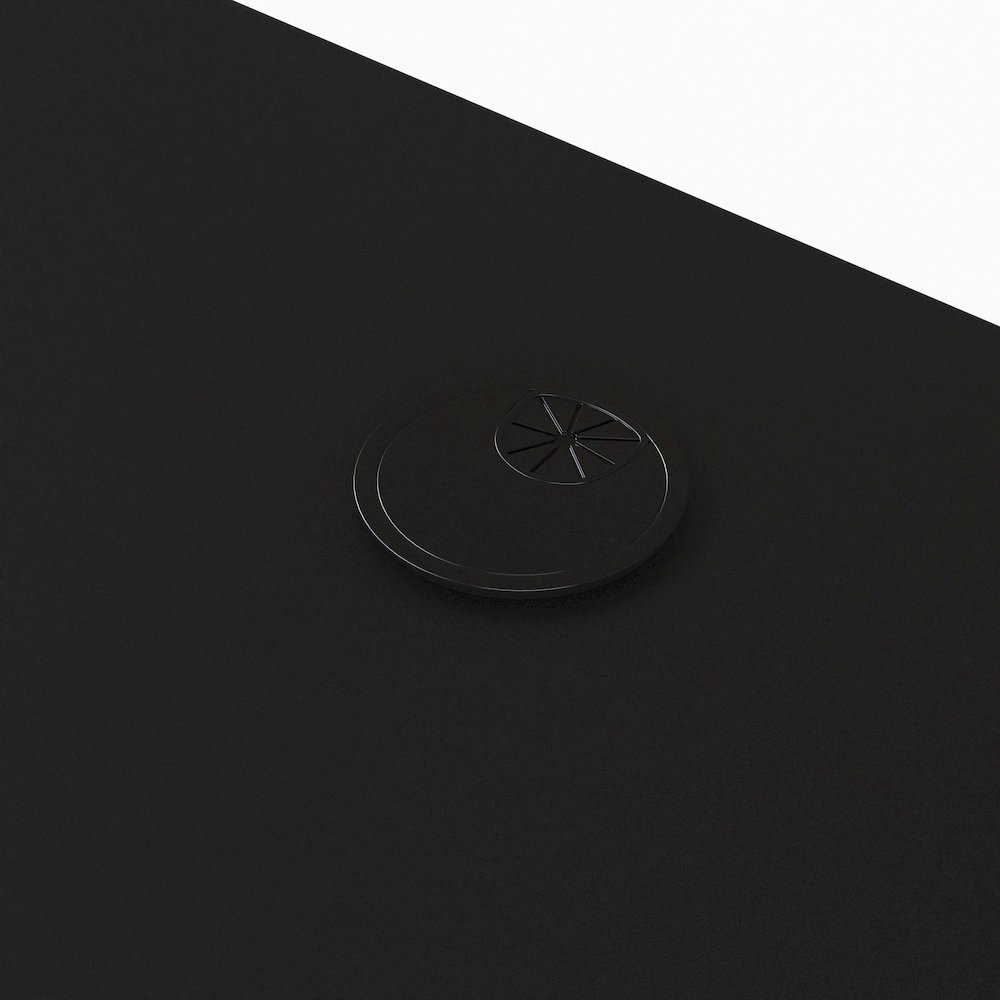 Black Gaming Ergonomic Desk with Cup Holder and Headphone Hook. Picture 13