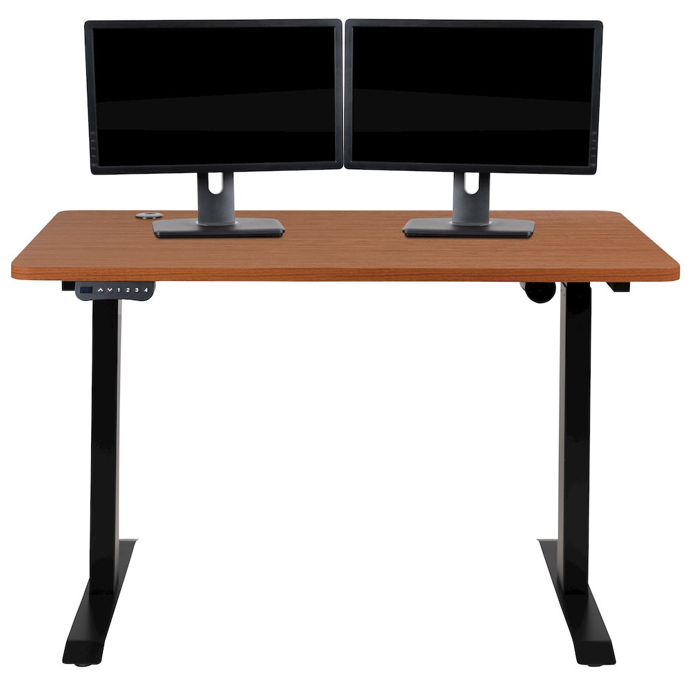 Electric Height Standing Desk - Table Top 48" Wide - 24" Deep (Mahogany). Picture 1