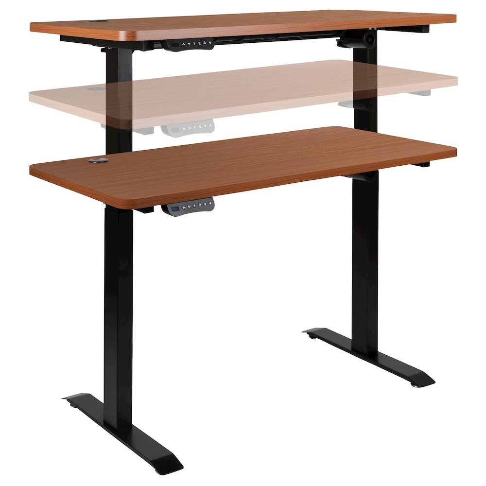 Electric Height Standing Desk - Table Top 48" Wide - 24" Deep (Mahogany). Picture 13