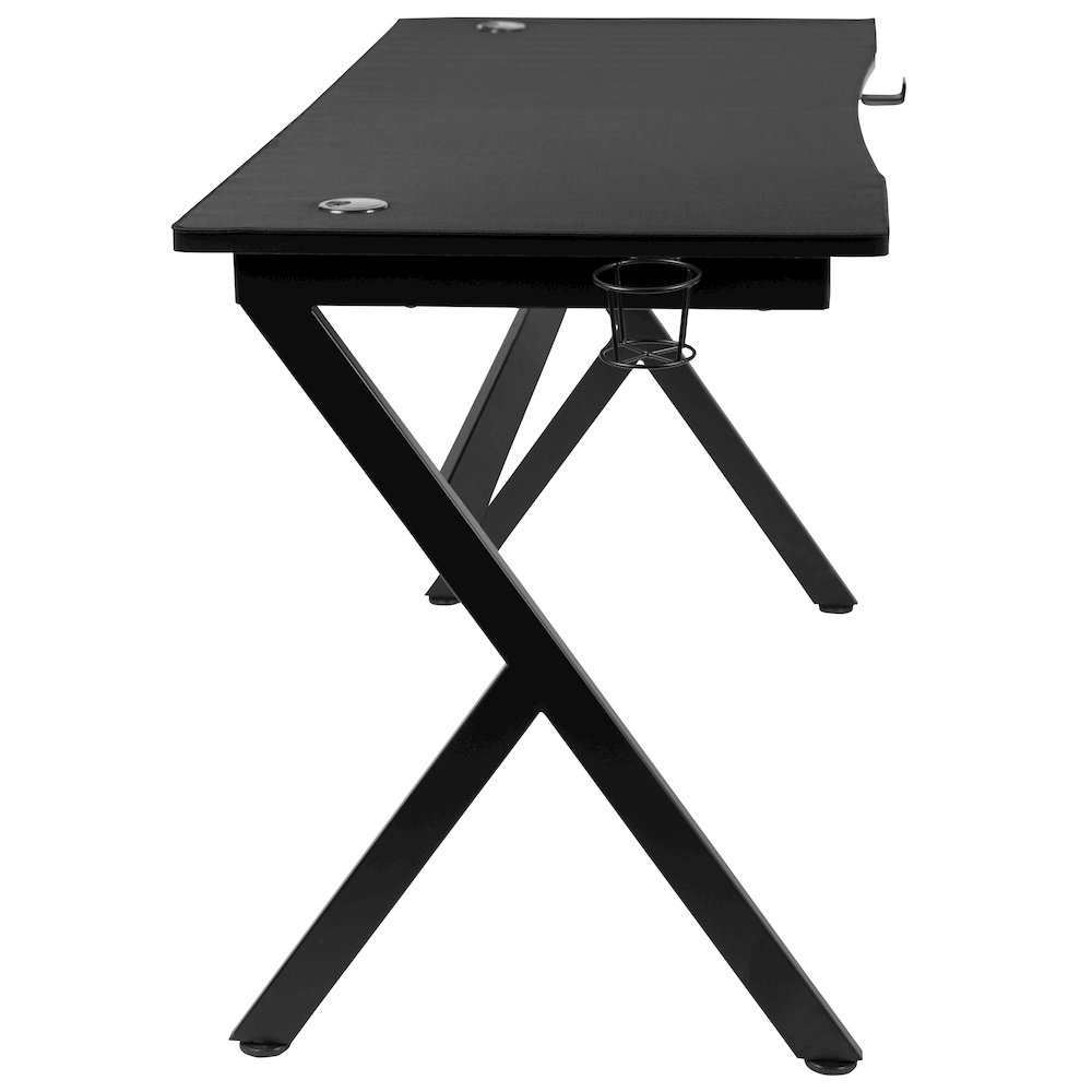 55" x 24" Extra Large Gaming Desk with Headphone Hook and Cup Holder. Picture 9