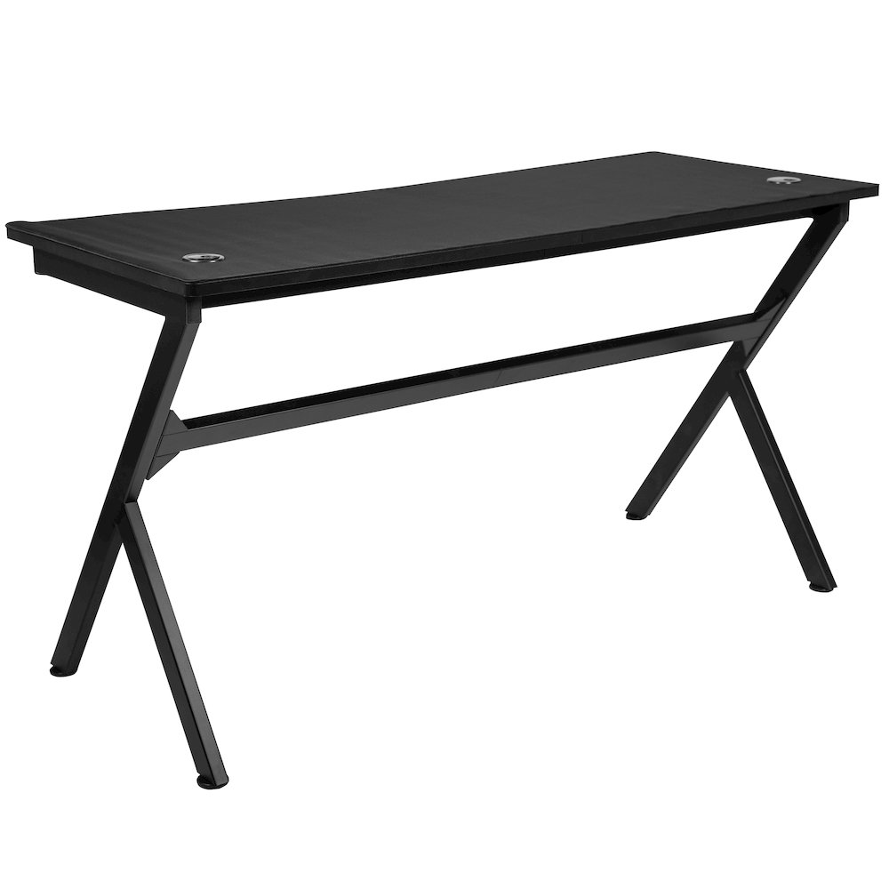55" x 24" Extra Large Gaming Desk with Headphone Hook and Cup Holder. Picture 7