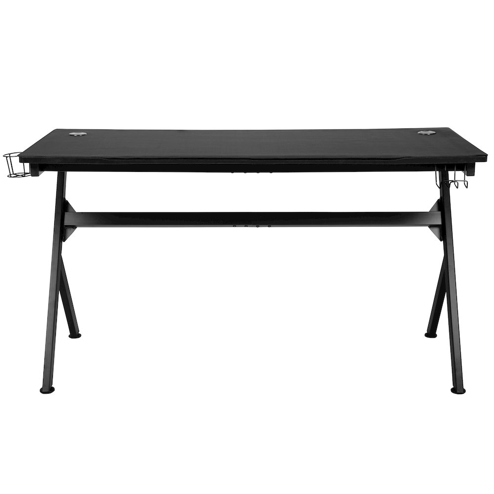 55" x 24" Extra Large Gaming Desk with Headphone Hook and Cup Holder. Picture 10