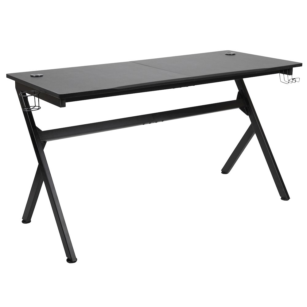 55" x 24" Extra Large Gaming Desk with Headphone Hook and Cup Holder. Picture 11