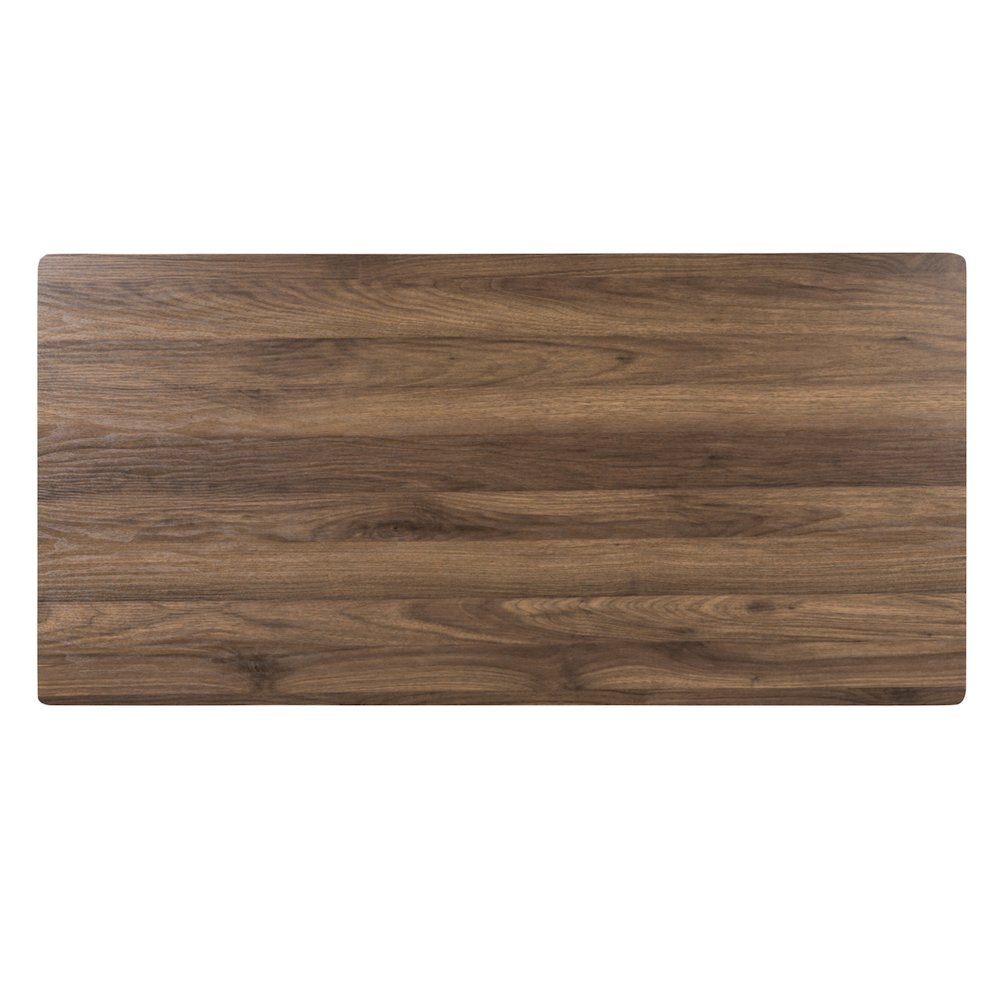 Rustic Walnut Desk with Three Drawer Pedestal and Pull-Out Keyboard Tray. Picture 10