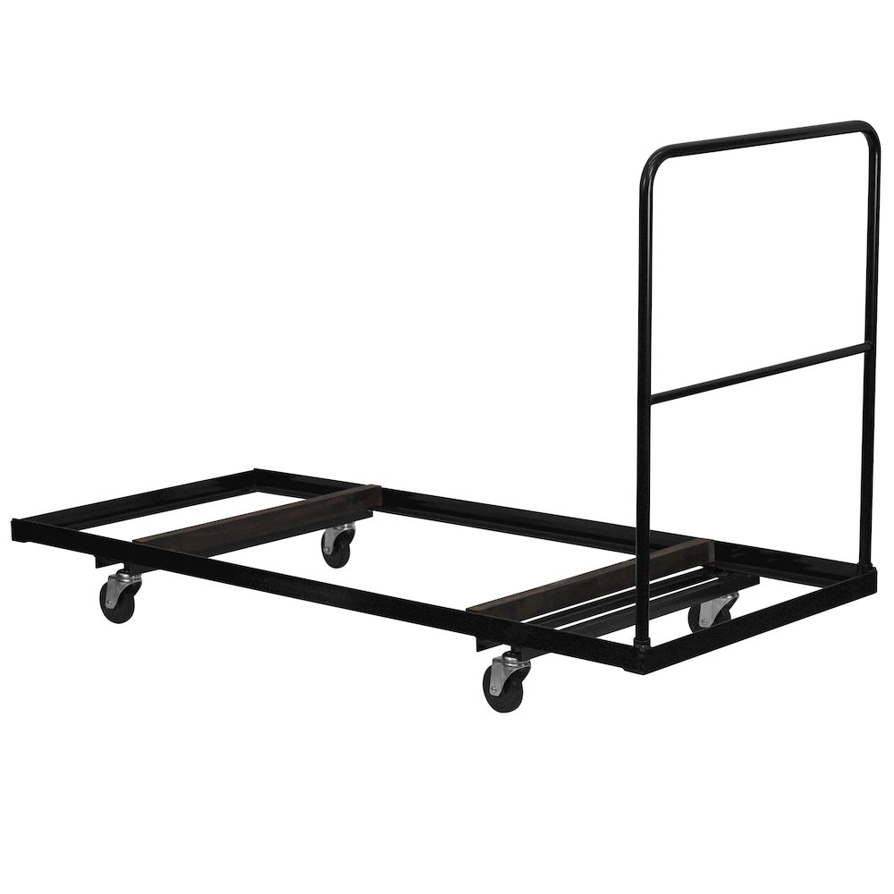 Black Folding Table Dolly for 30''W x 72''D Rectangular Folding Tables. Picture 1