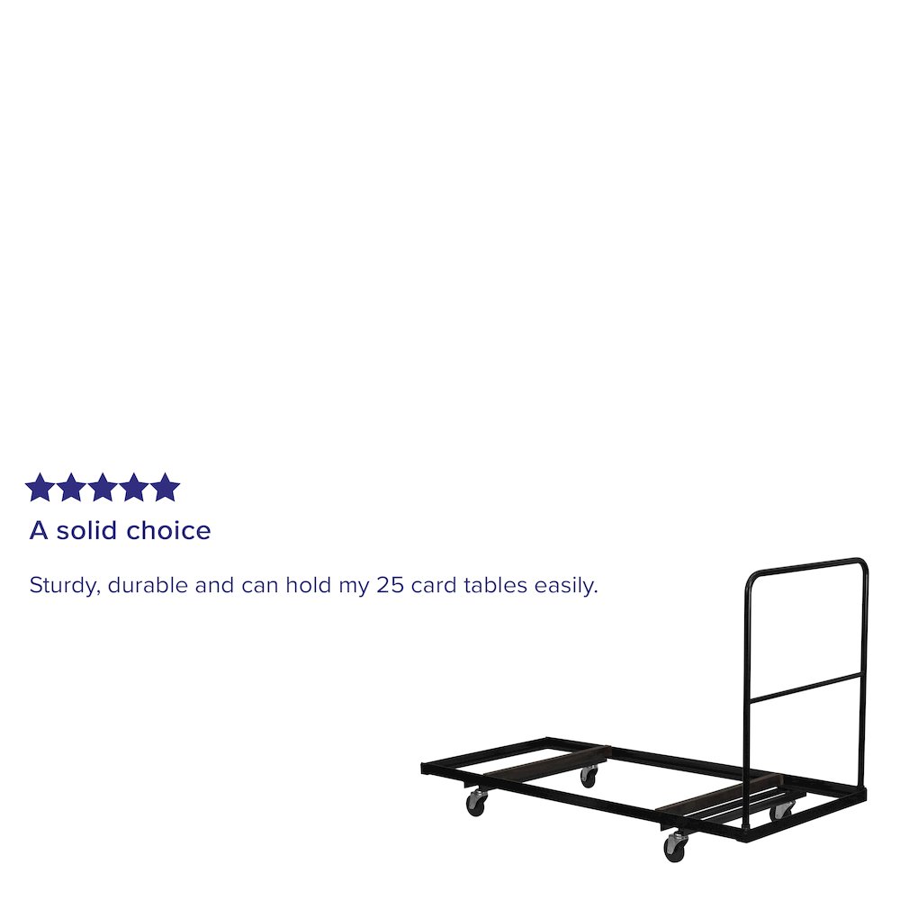 Black Folding Table Dolly for 30''W x 72''D Rectangular Folding Tables. Picture 4