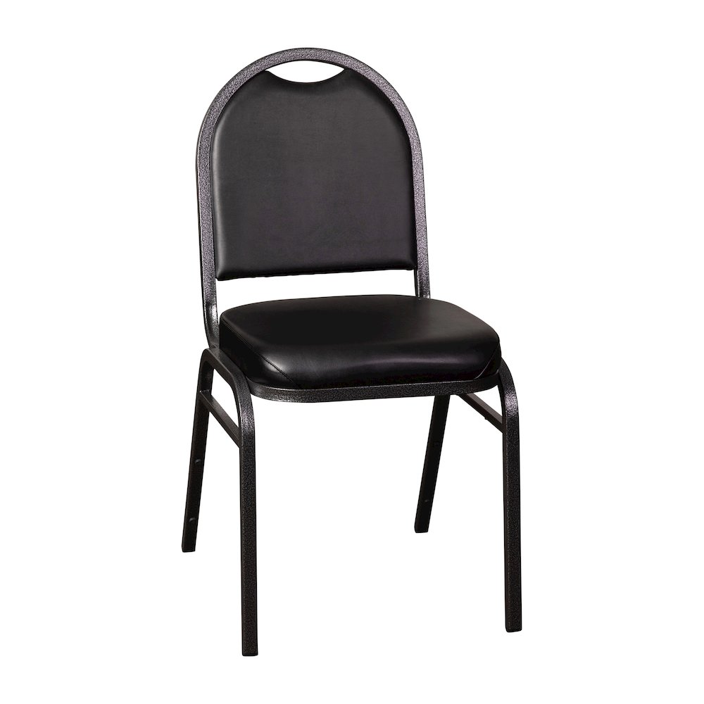 500 LB. Capacity Dome Back Stacking Banquet Chair in Black Vinyl. Picture 1