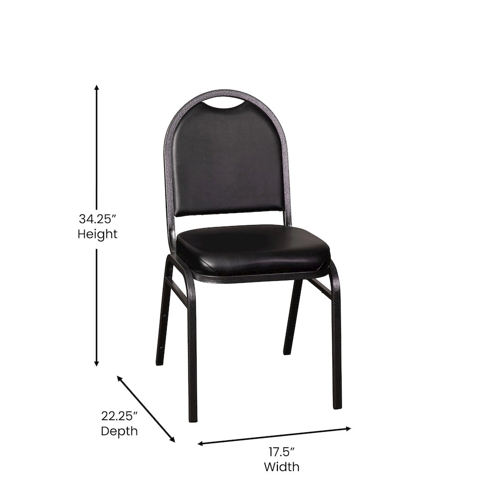 500 LB. Capacity Dome Back Stacking Banquet Chair in Black Vinyl. Picture 5