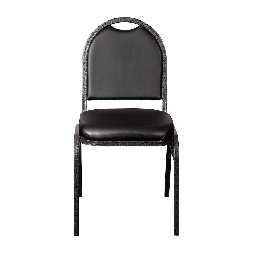 500 LB. Capacity Dome Back Stacking Banquet Chair in Black Vinyl. Picture 11