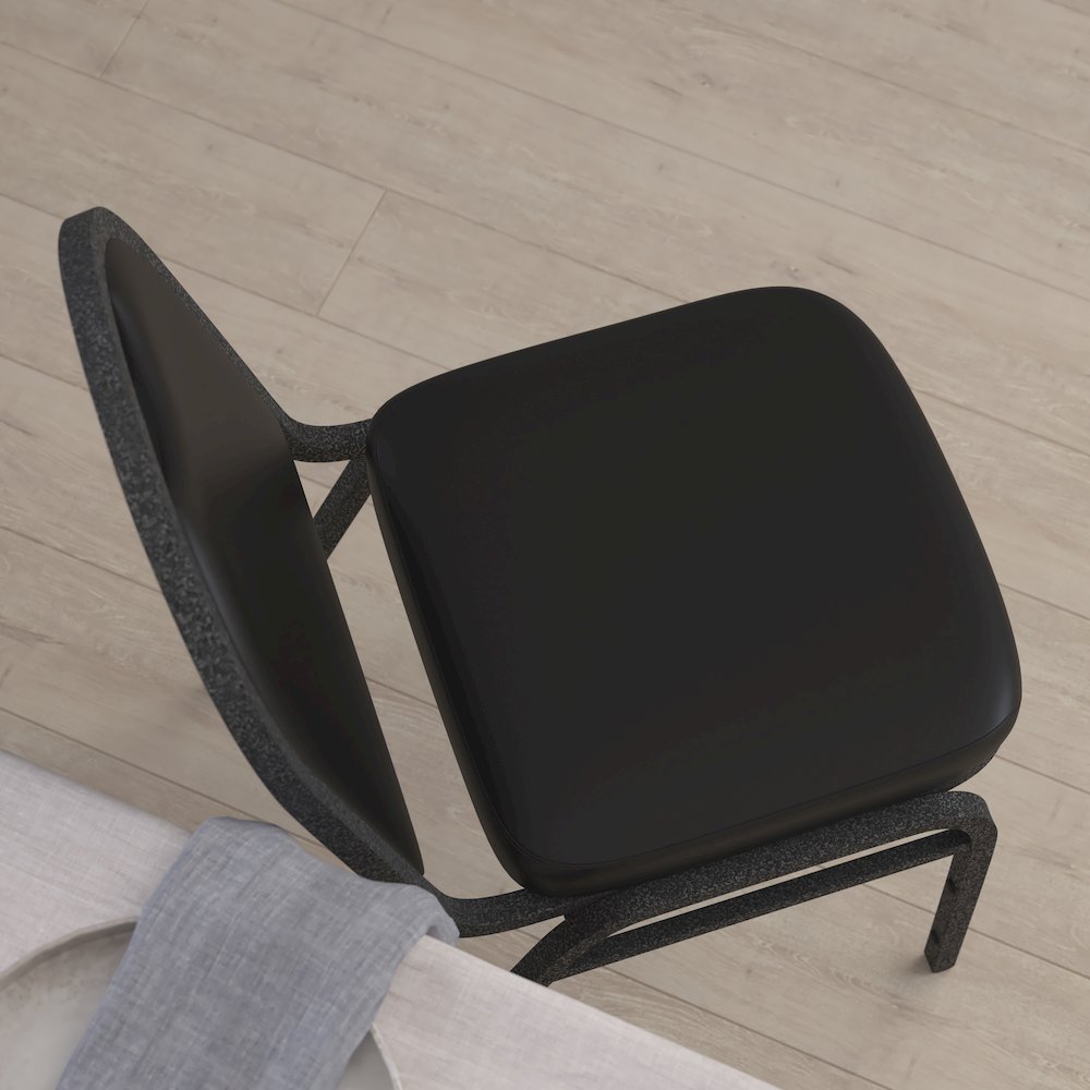 500 LB. Capacity Dome Back Stacking Banquet Chair in Black Vinyl. Picture 7