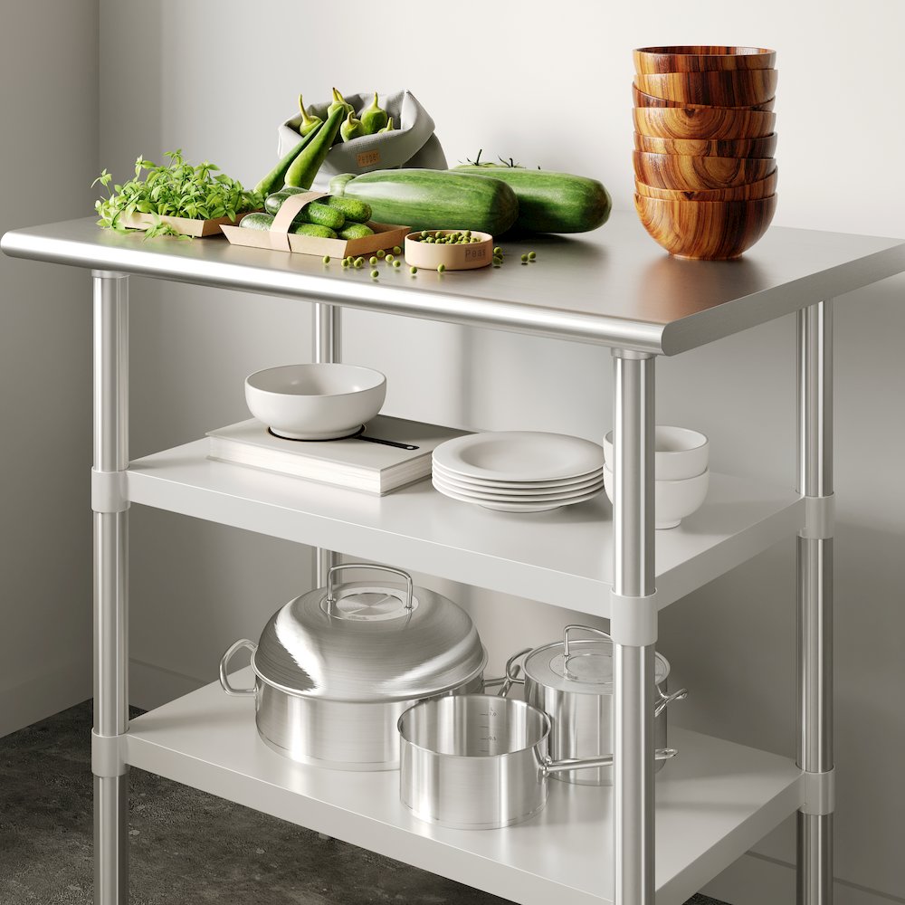 Under Shelf  - Adjustable Lower Shelf for 24" x 36" Stainless Steel Tables. Picture 3