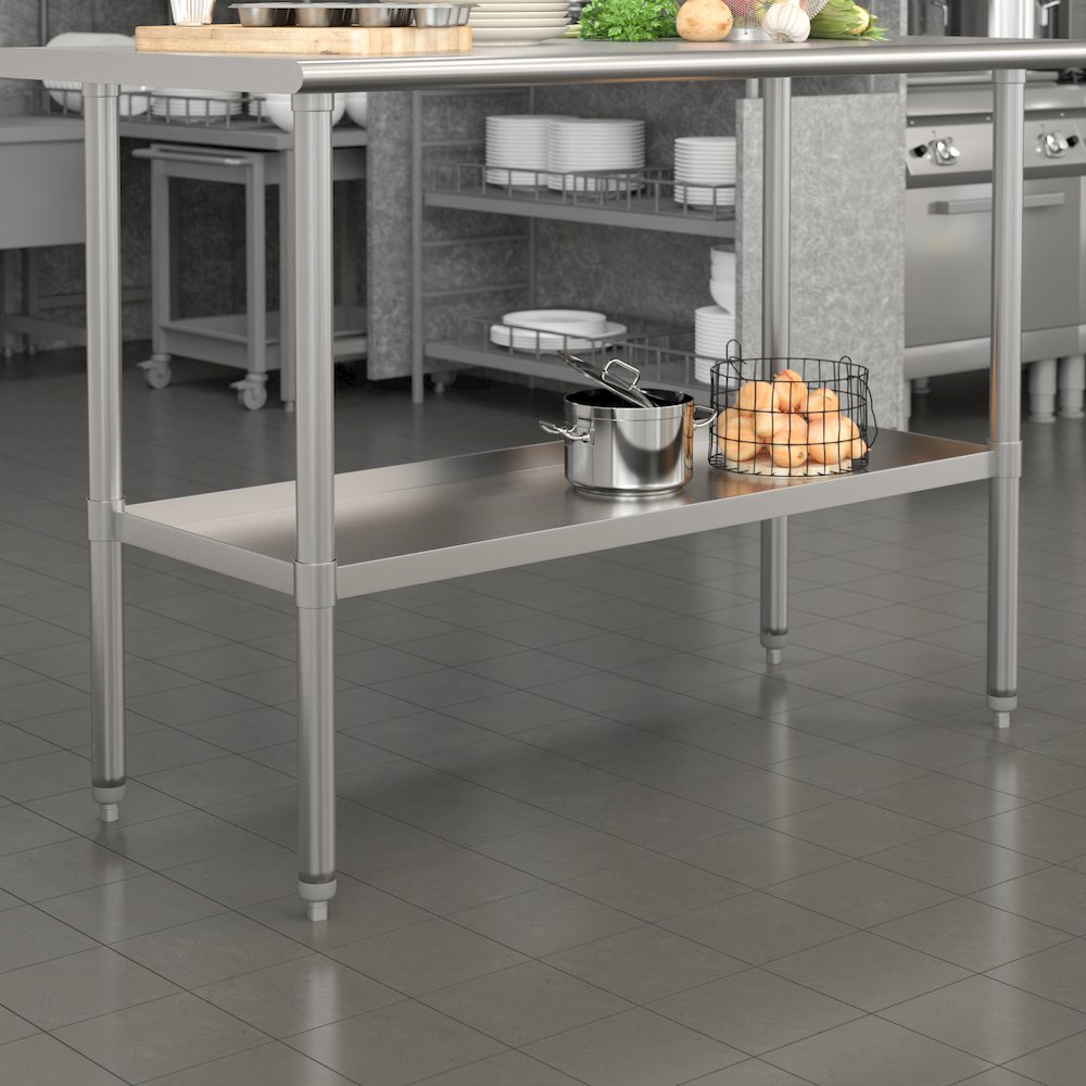 djustable Lower Shelf for 24" x 48" Stainless Steel Tables. Picture 2