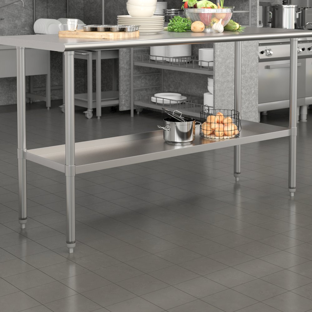 djustable Lower Shelf for 24" x 60" Stainless Steel Tables. Picture 2
