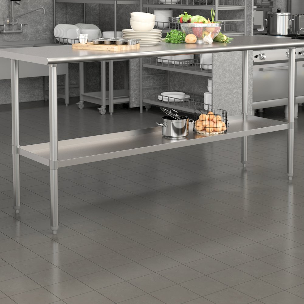 djustable Lower Shelf for 30" x 72" Stainless Steel Tables. Picture 2