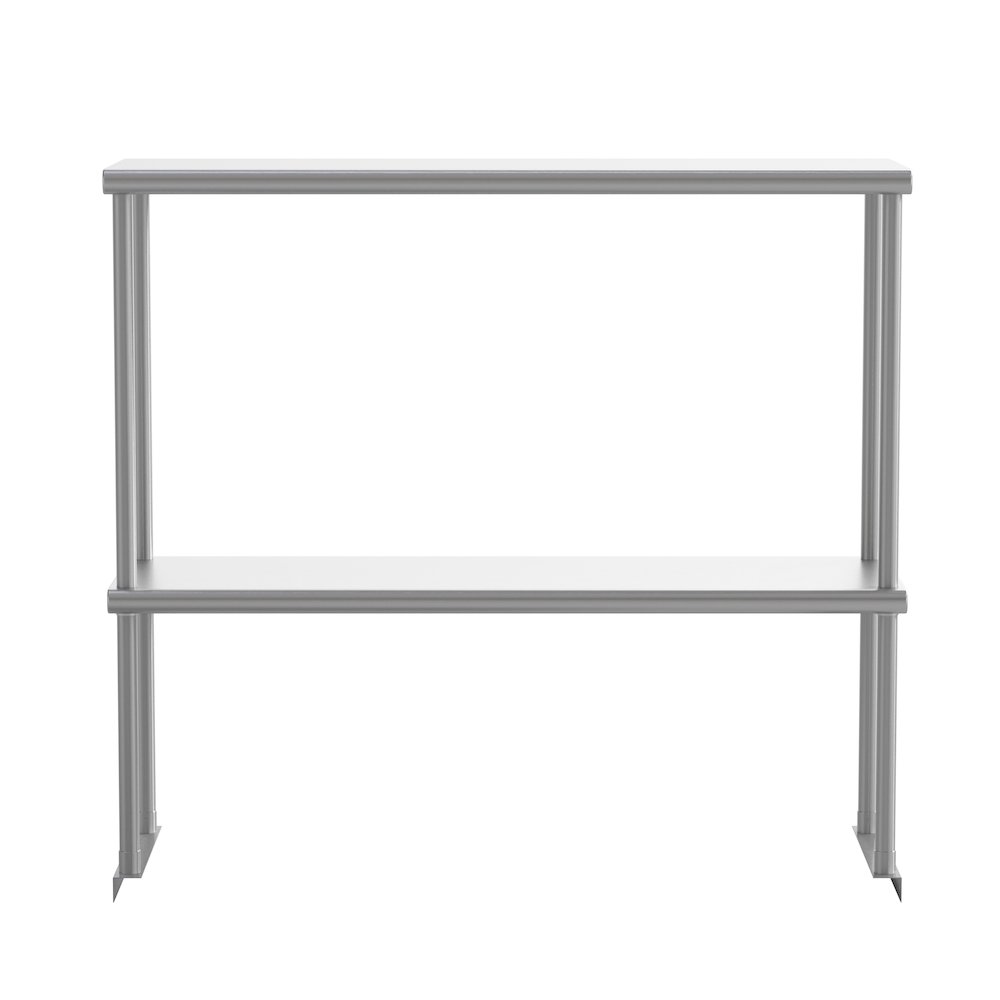 430 Stainless Steel 18 Gauge 36" x 12" Metal Kitchen Double Overshelf. Picture 9