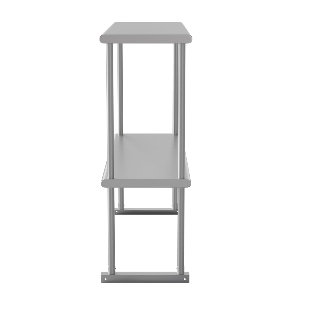 430 Stainless Steel 18 Gauge 36" x 12" Metal Kitchen Double Overshelf. Picture 8