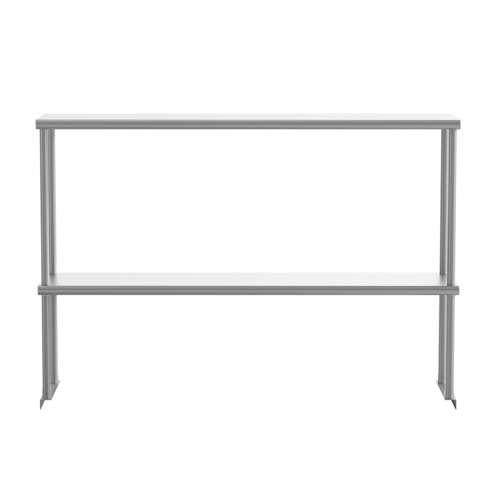 430 Stainless Steel 18 Gauge 48" x 12" Metal Kitchen Double Overshelf. Picture 9