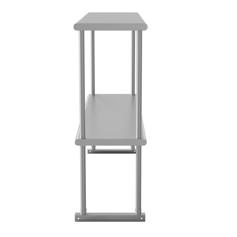 430 Stainless Steel 18 Gauge 48" x 12" Metal Kitchen Double Overshelf. Picture 8