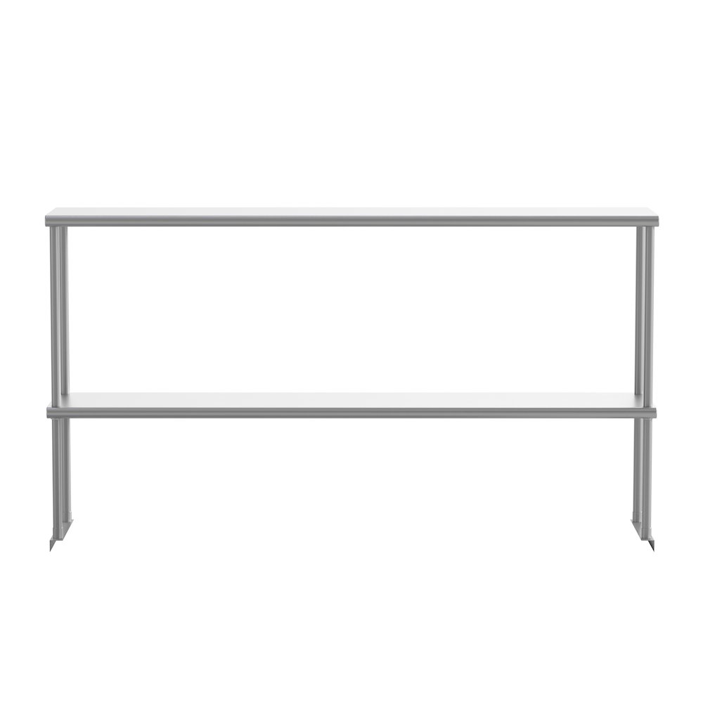 430 Stainless Steel 18 Gauge 60" x 12" Metal Kitchen Double Overshelf. Picture 6