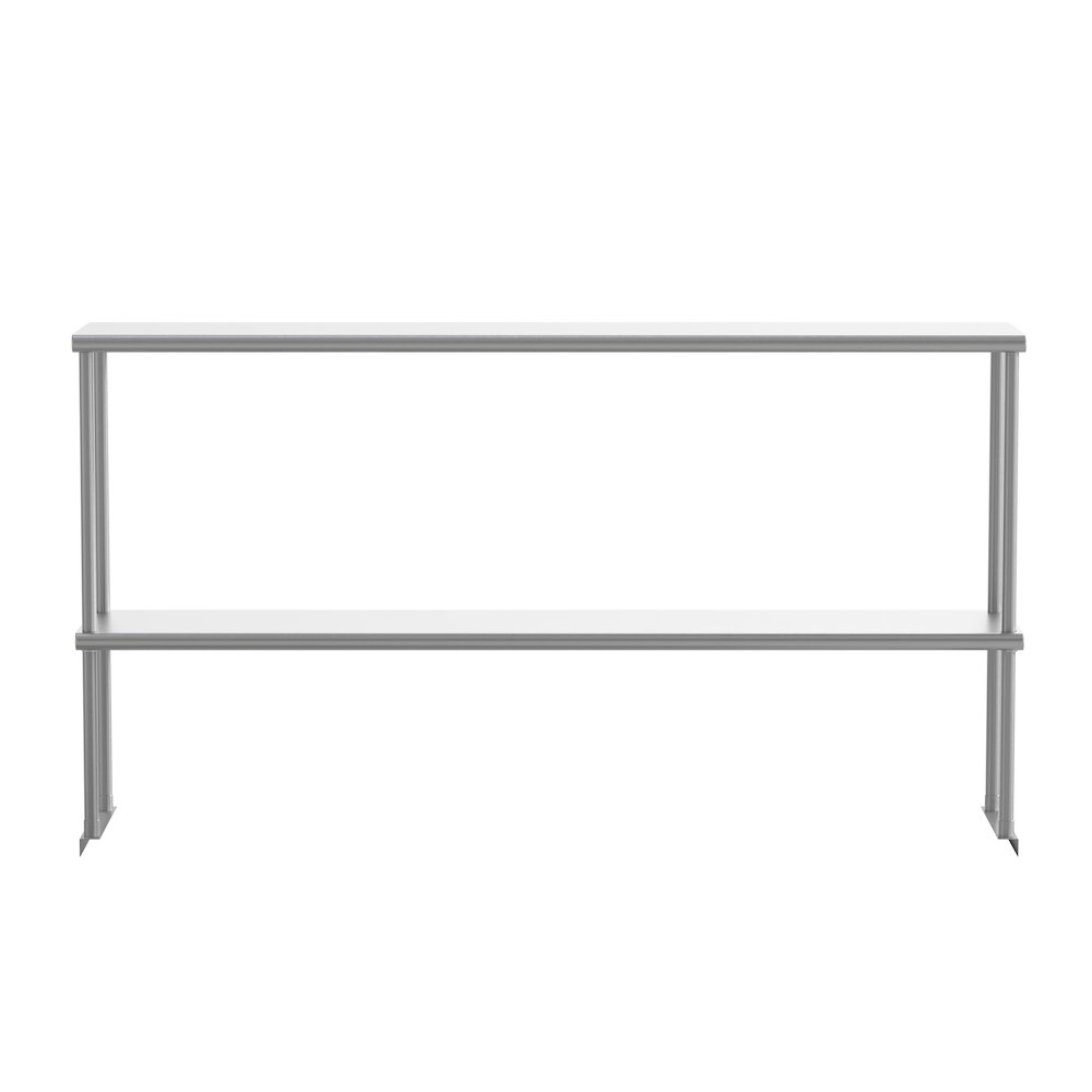 430 Stainless Steel 18 Gauge 60" x 12" Metal Kitchen Double Overshelf. Picture 9