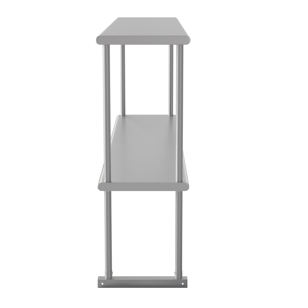 430 Stainless Steel 18 Gauge 60" x 12" Metal Kitchen Double Overshelf. Picture 8