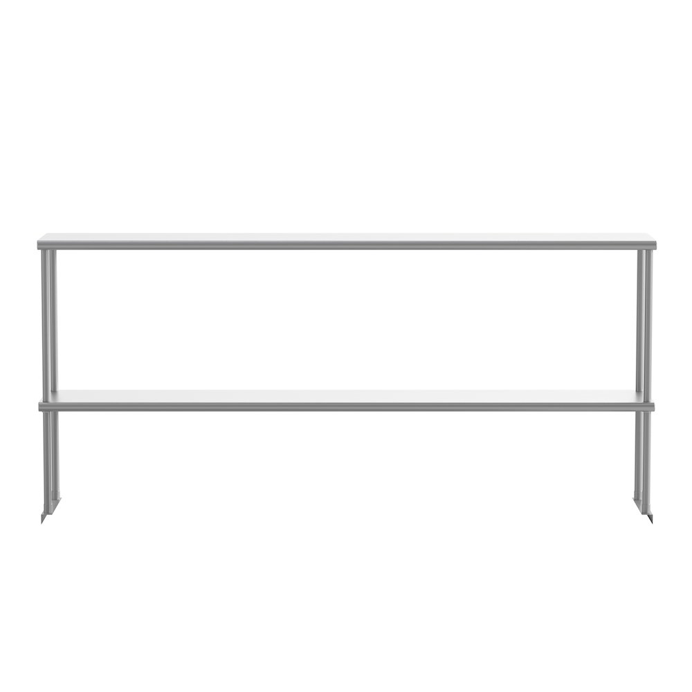 430 Stainless Steel 18 Gauge 72" x 12" Metal Kitchen Double Overshelf. Picture 6