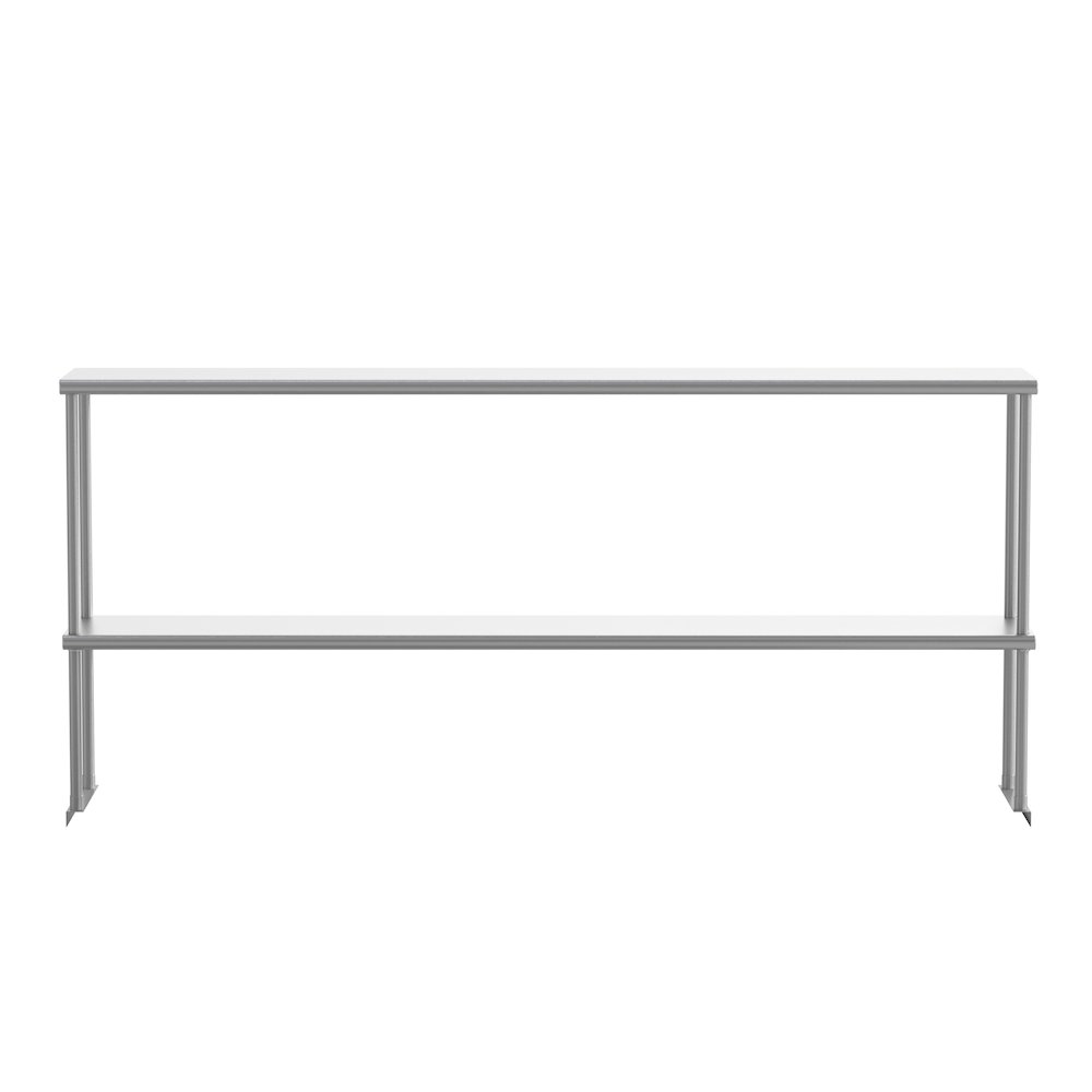 430 Stainless Steel 18 Gauge 72" x 12" Metal Kitchen Double Overshelf. Picture 9