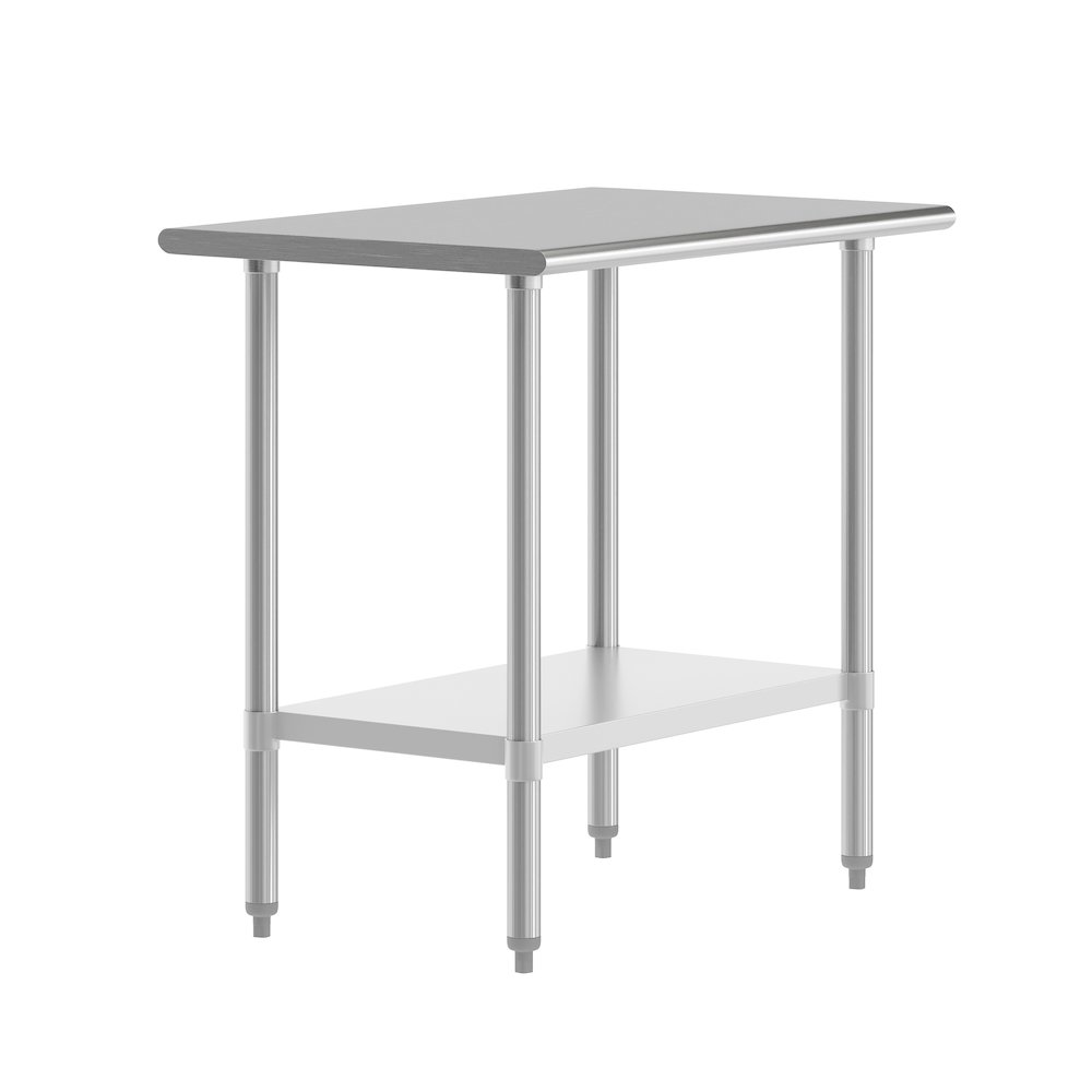 24x36 Portable Prep and Work Table with Top Shelf and Adjustable Undershelf. Picture 1