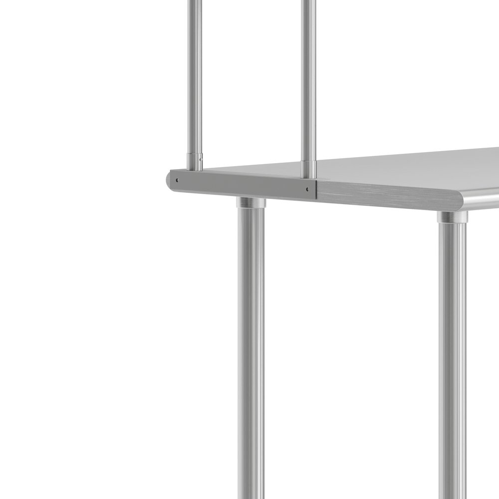 24x36 Portable Prep, Work Table with Top Shelf, Double Overshelves, Undershelf. Picture 6