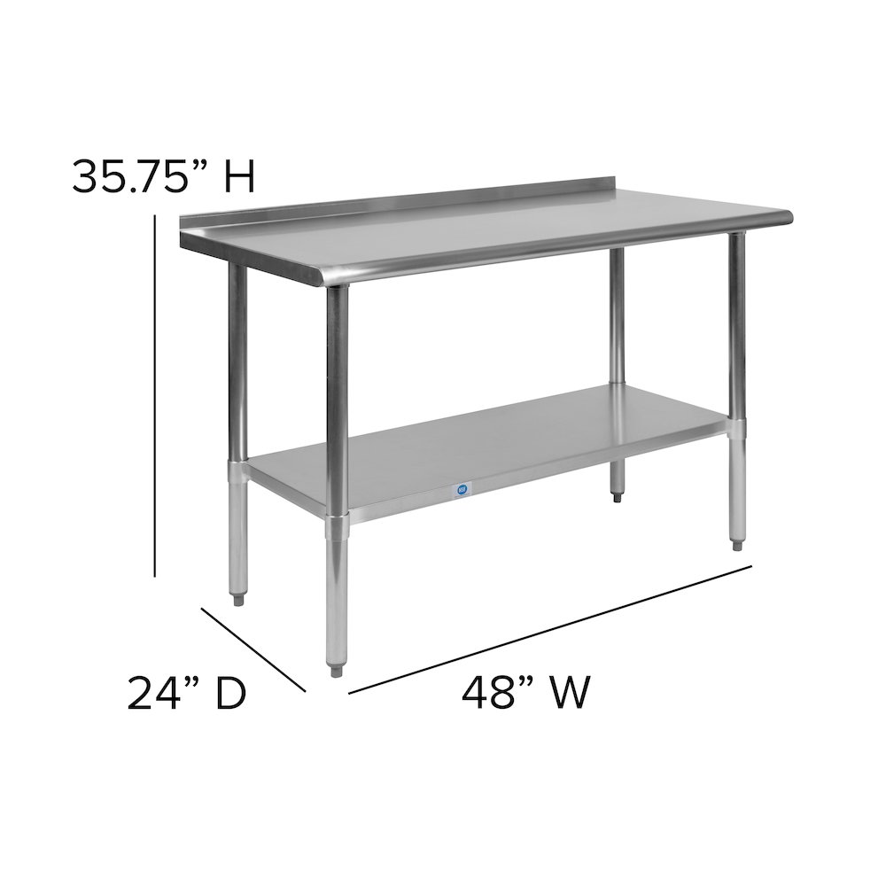 Stainless Steel 18  Gauge Prep and Work Table. Picture 5