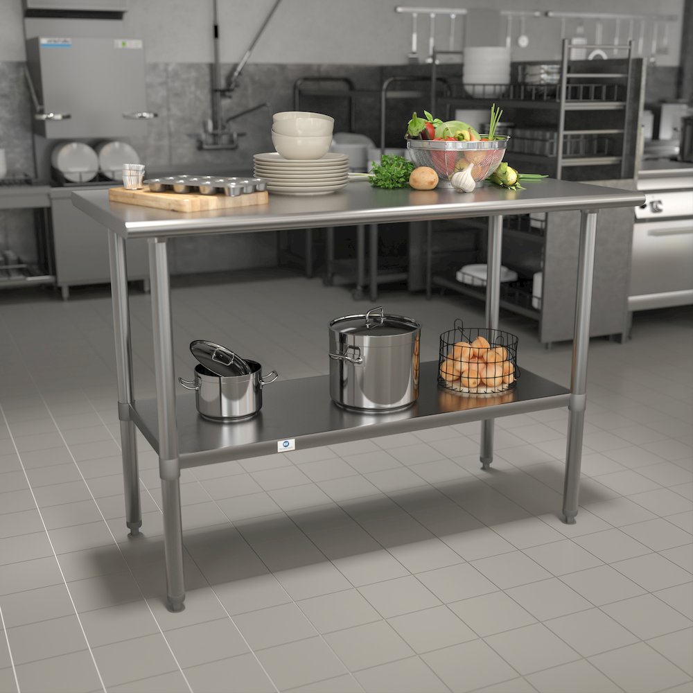 Stainless Steel 18  Gauge Prep and Work Table with Undershelf. Picture 2
