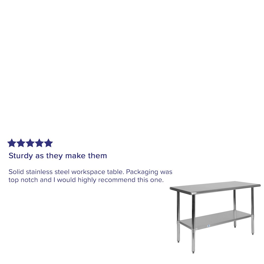 Stainless Steel 18  Gauge Prep and Work Table with Undershelf. Picture 4