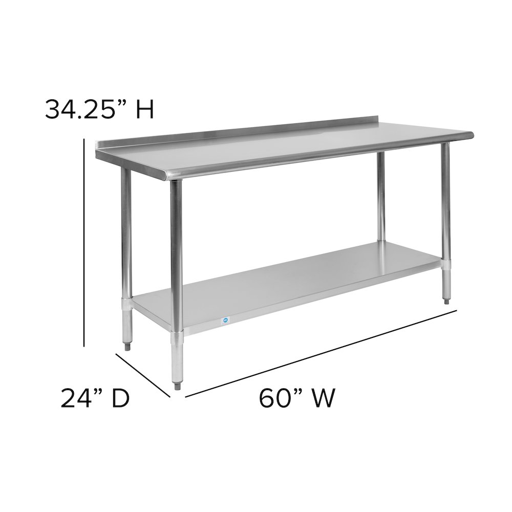 Stainless Steel 18  Gauge Prep and Work Table. Picture 5