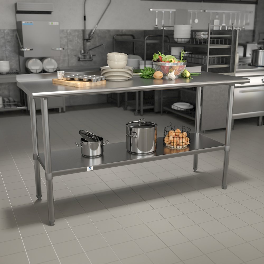 Stainless Steel 18  Gauge Prep and Work Table. Picture 2