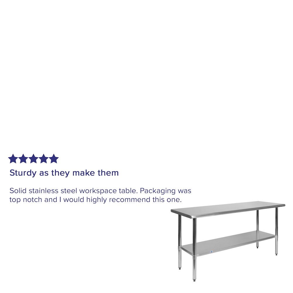 Stainless Steel 18  Gauge Prep and Work Table with Undershelf. Picture 4