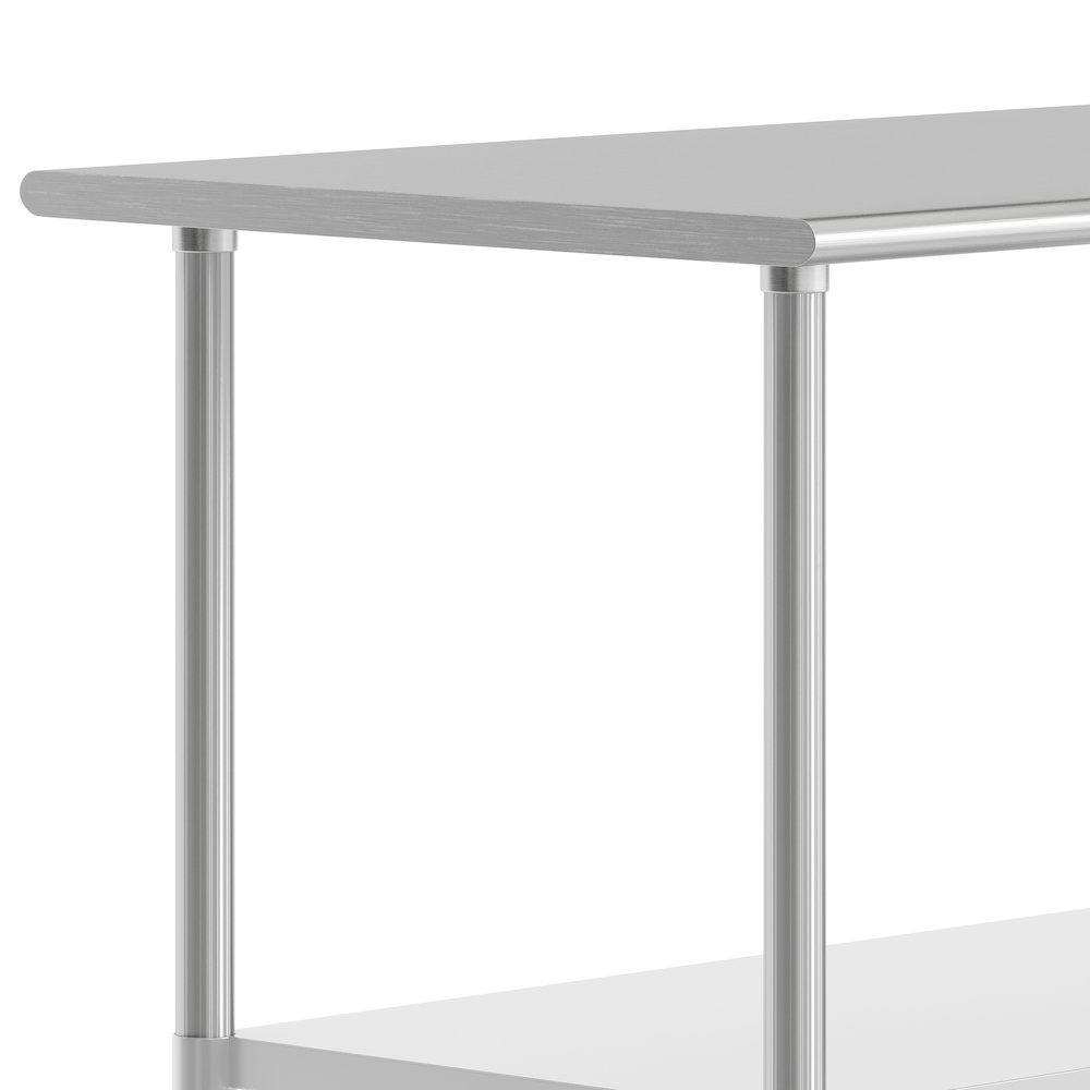 24x72 Portable Prep and Work Table with Top Shelf and Adjustable Undershelf. Picture 5