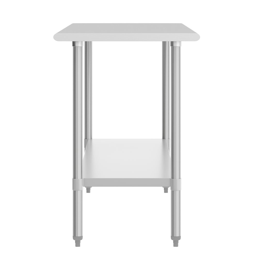 24x72 Portable Prep and Work Table with Top Shelf and Adjustable Undershelf. Picture 6
