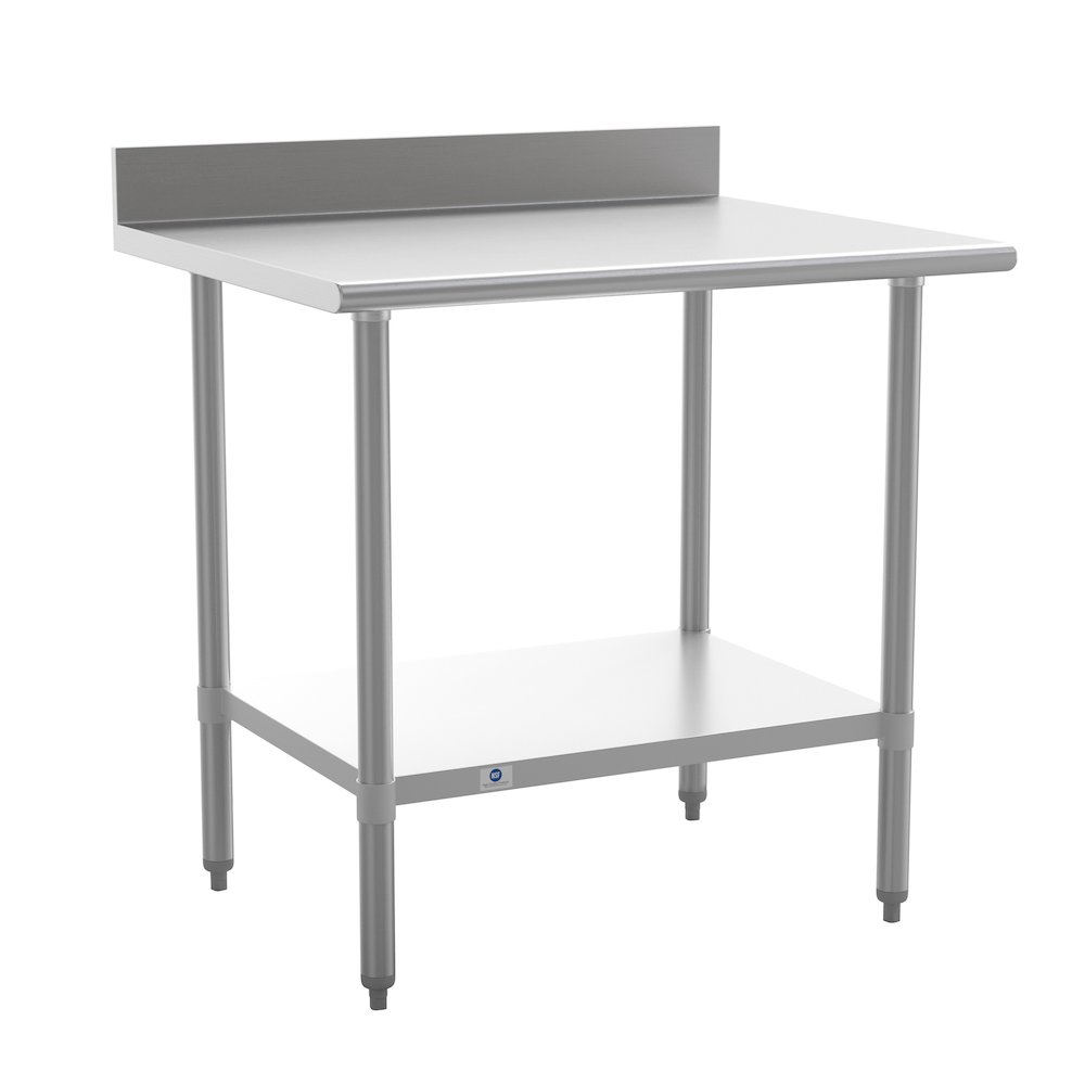 430 Stainless Steel 18 Gauge Kitchen Prep and Work Table, Stainless Steel. Picture 1