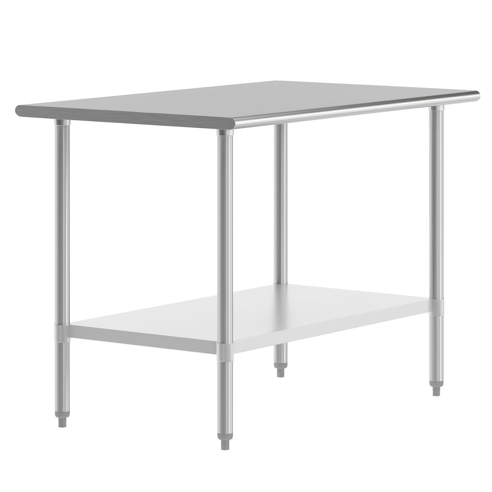 30x48 Portable Prep and Work Table with Top Shelf and Adjustable Undershelf. Picture 1