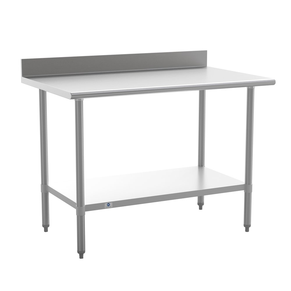 430 Stainless Steel 18 Gauge Kitchen Prep and Work Table, Stainless Steel. Picture 1