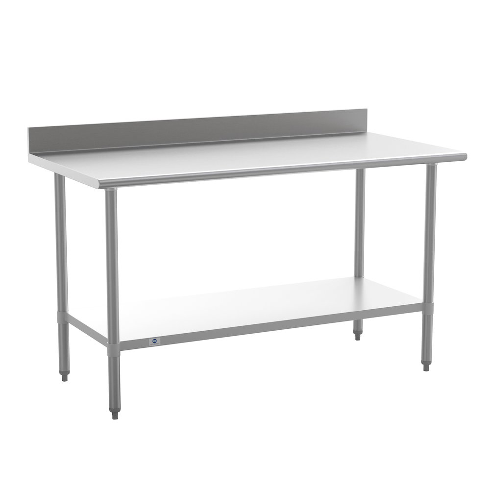 430 Stainless Steel 18 Gauge Kitchen Prep and Work Table, Stainless Steel. Picture 1