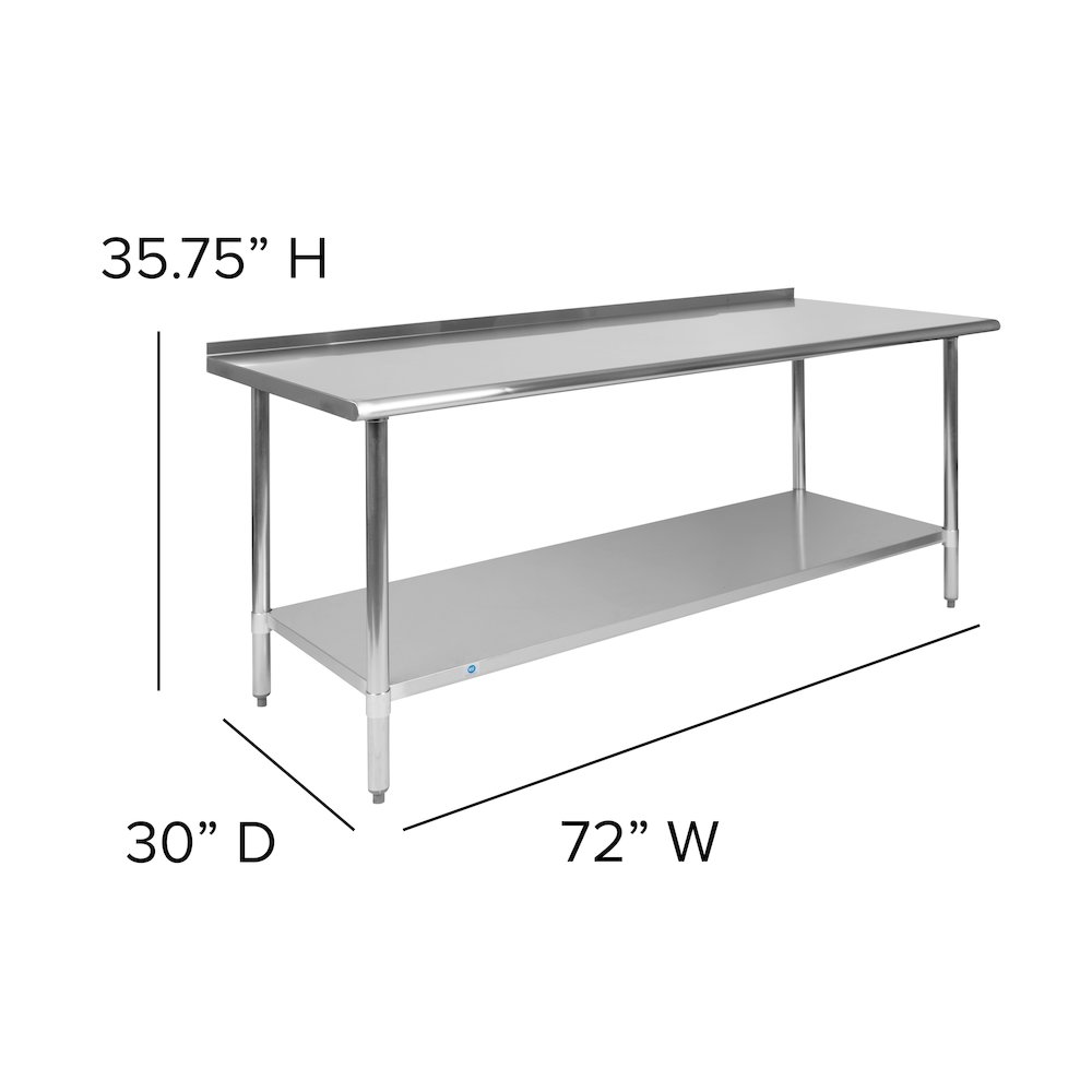 Stainless Steel 18  Gauge Prep and Work Table. Picture 6