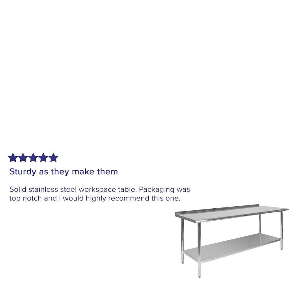 Stainless Steel 18  Gauge Prep and Work Table. Picture 4