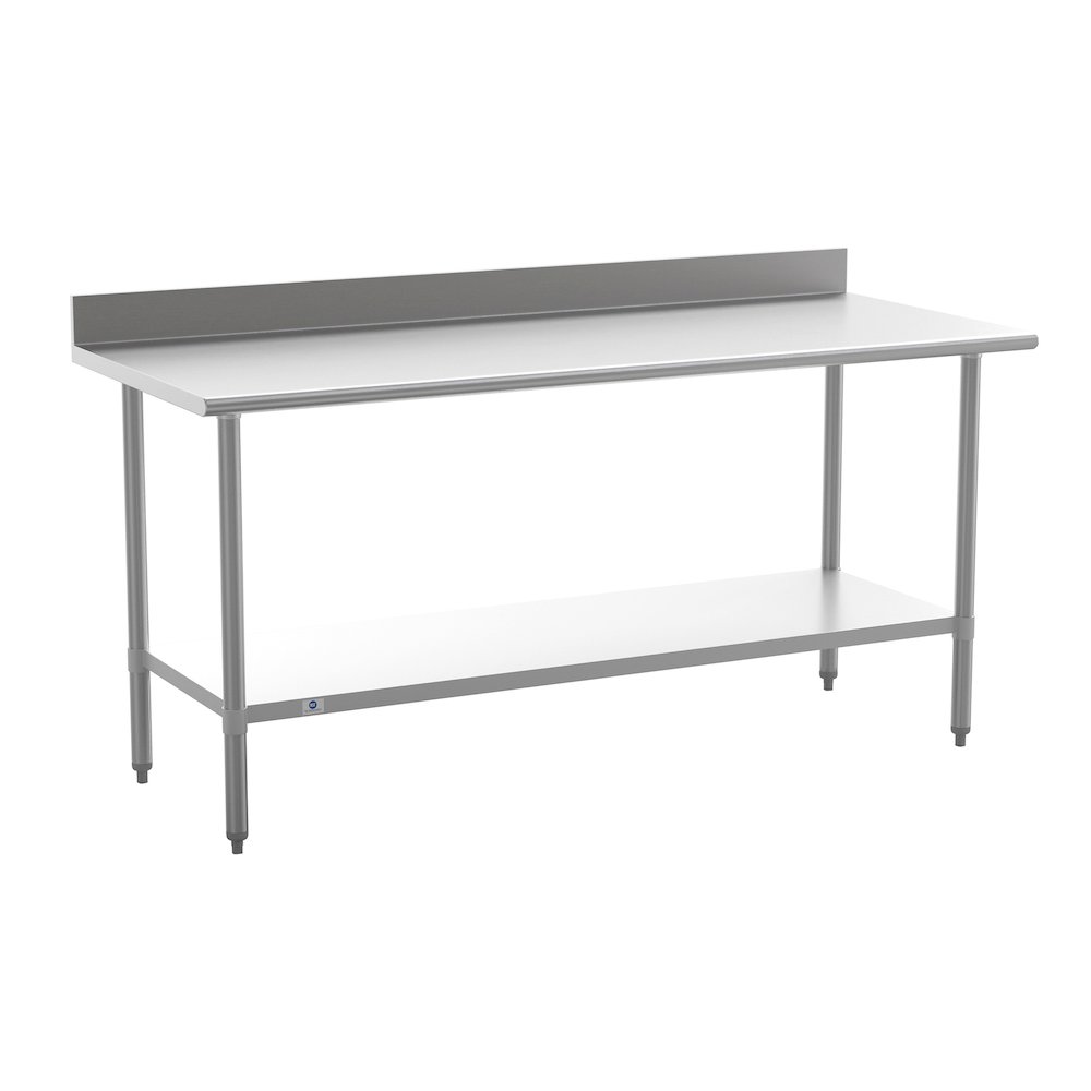 430 Stainless Steel 18 Gauge Kitchen Prep and Work Table, Stainless Steel. Picture 1