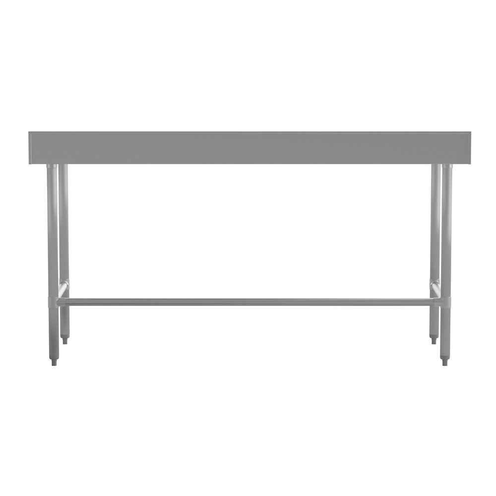 18 Gauge Open Base Kitchen Prep and Work Table with 4" Backsplash. Picture 6