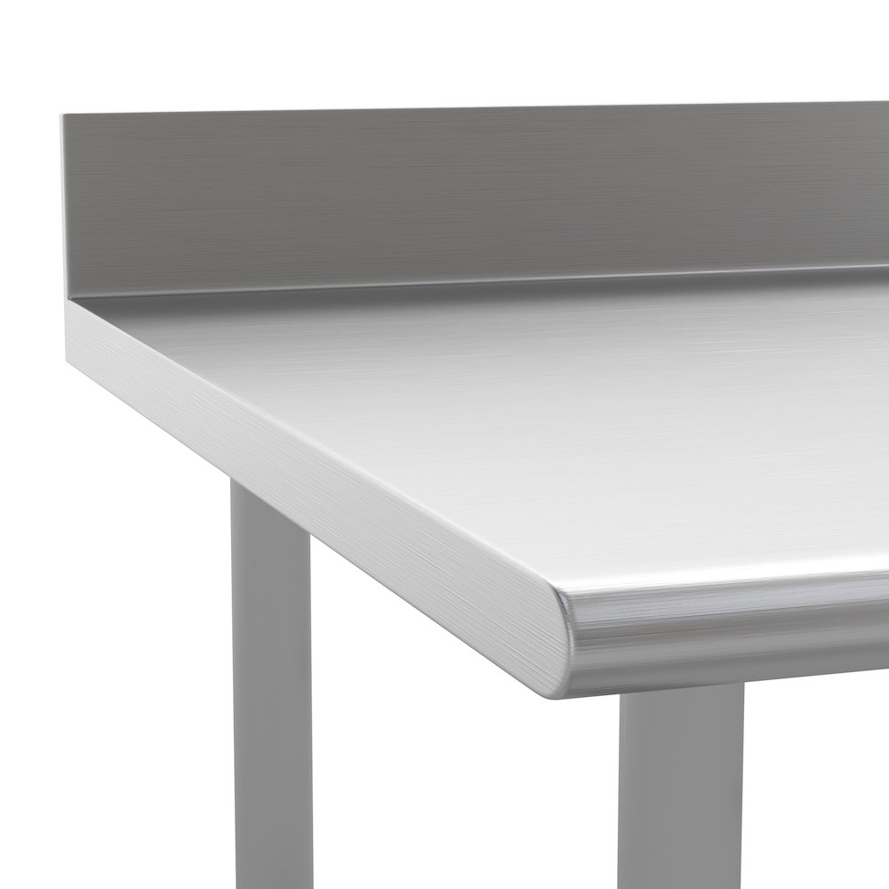 18 Gauge Open Base Kitchen Prep and Work Table with 4" Backsplash. Picture 7