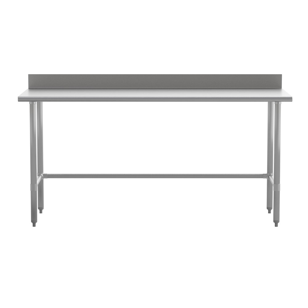18 Gauge Open Base Kitchen Prep and Work Table with 4" Backsplash. Picture 9