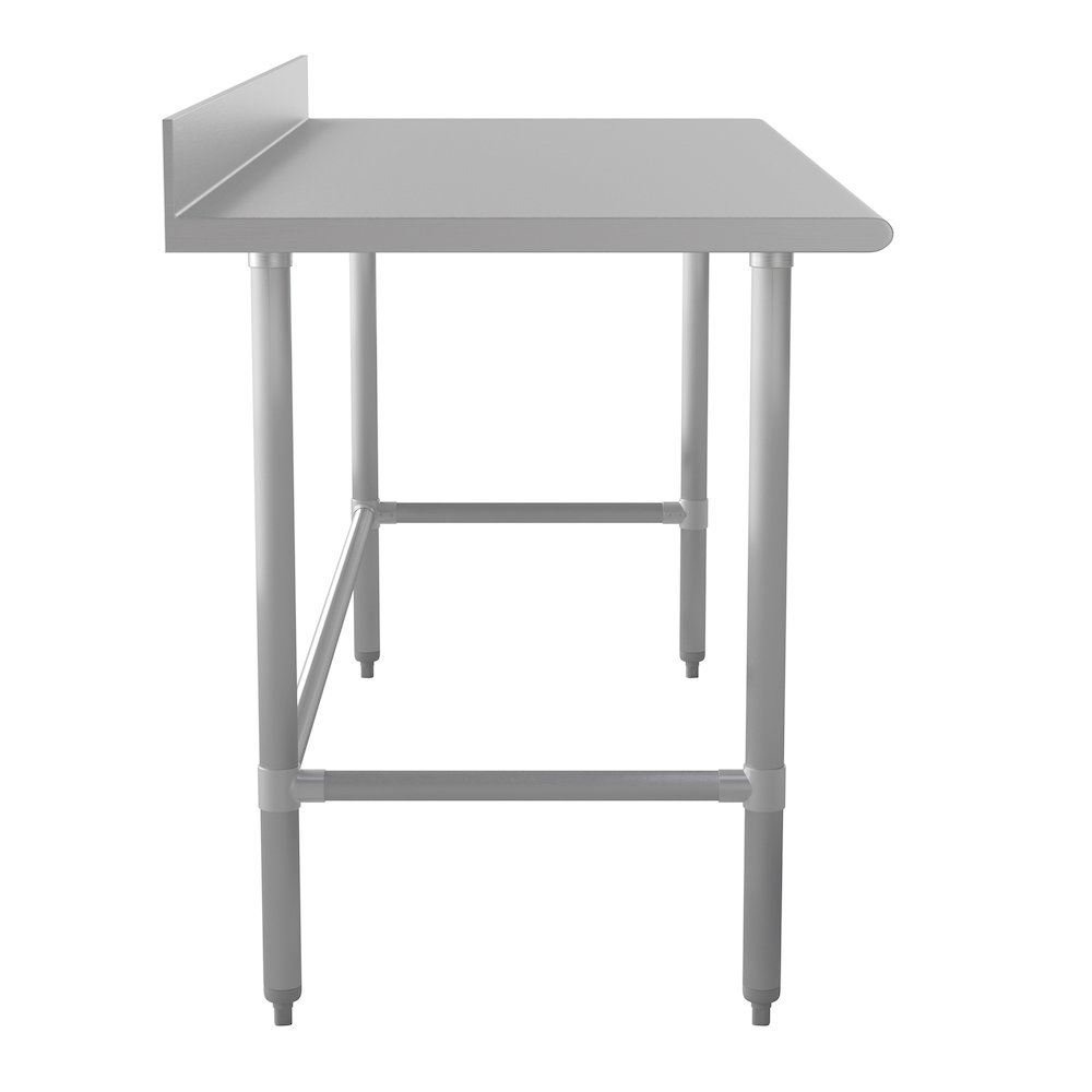 18 Gauge Open Base Kitchen Prep and Work Table with 4" Backsplash. Picture 8