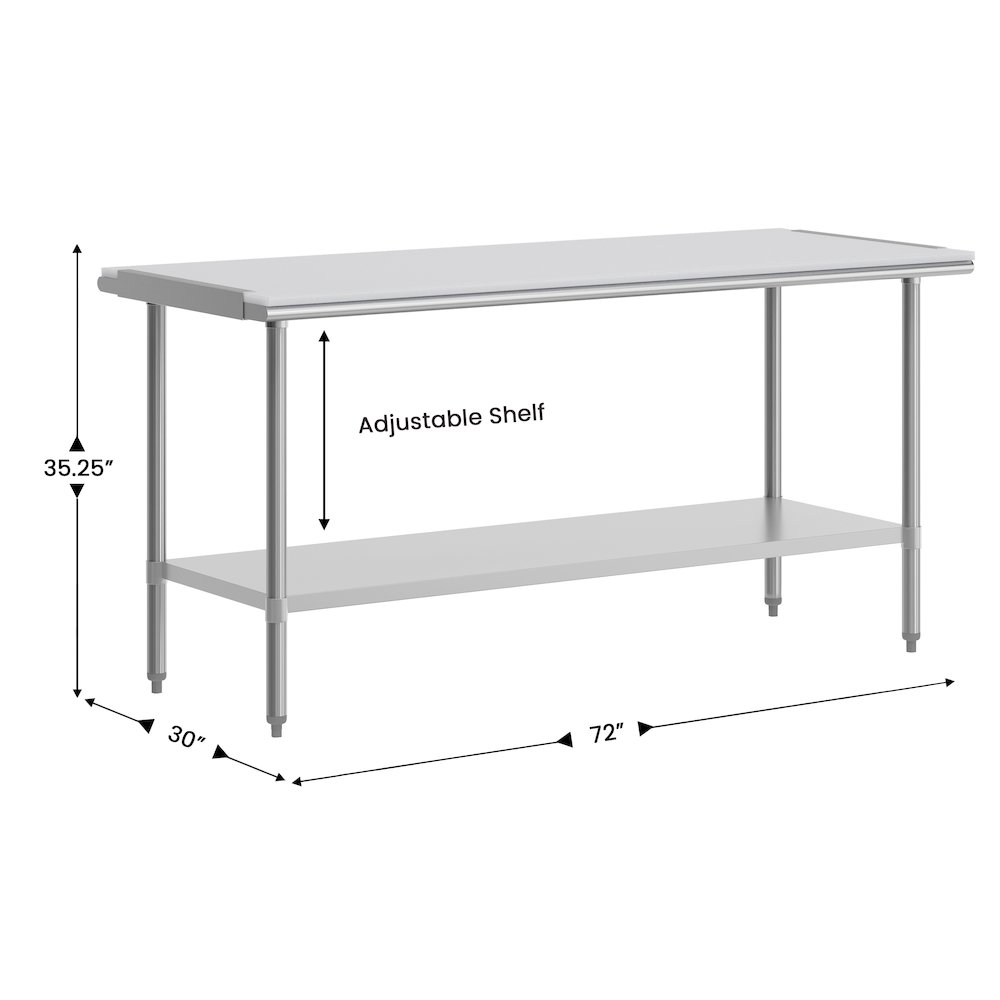 Portable Prep and Work Table with Top Shelf with Poly Cutting Board,Undershelf. Picture 5