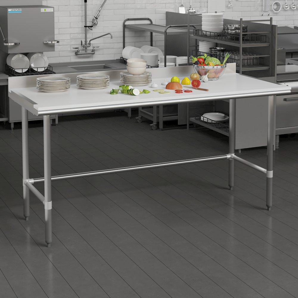 High-Pressure 0.75" Thick Poly Top Cutting Board with Brackets. Picture 3